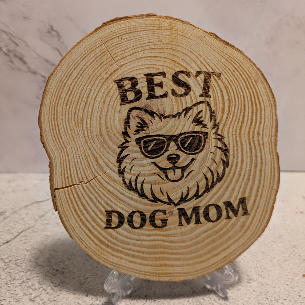 Brown Cartoon Dog Face Wooden Decor